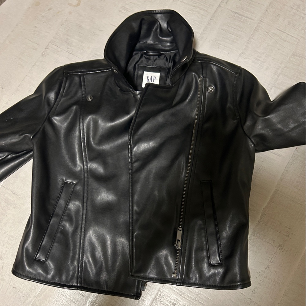 Faux leather biker jacket